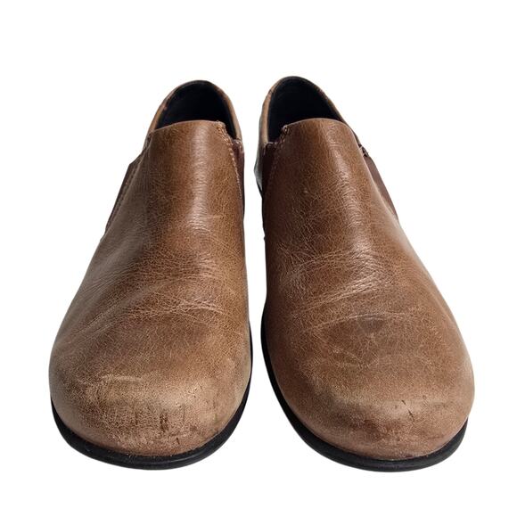 Leather Shootie Naot Brown Oxford Size 10 Heeled Slip On Shoes - Picture 3 of 11